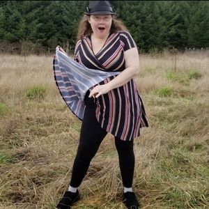 1X faux wrap mini dress